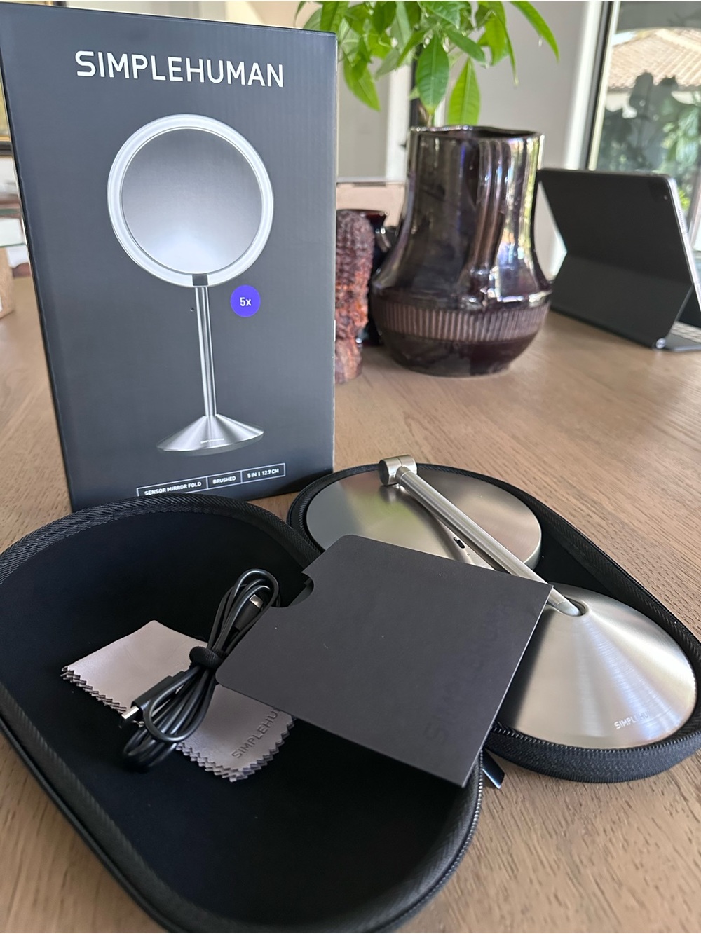 simplehuman LED Sensor Vanity Mirror in Brushed Silver